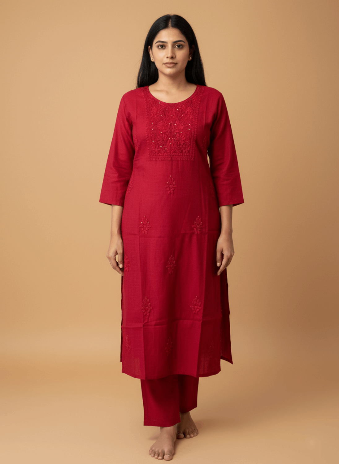 Timeless Elegance: Hand-Embroidered Chikankari Kurta Set
