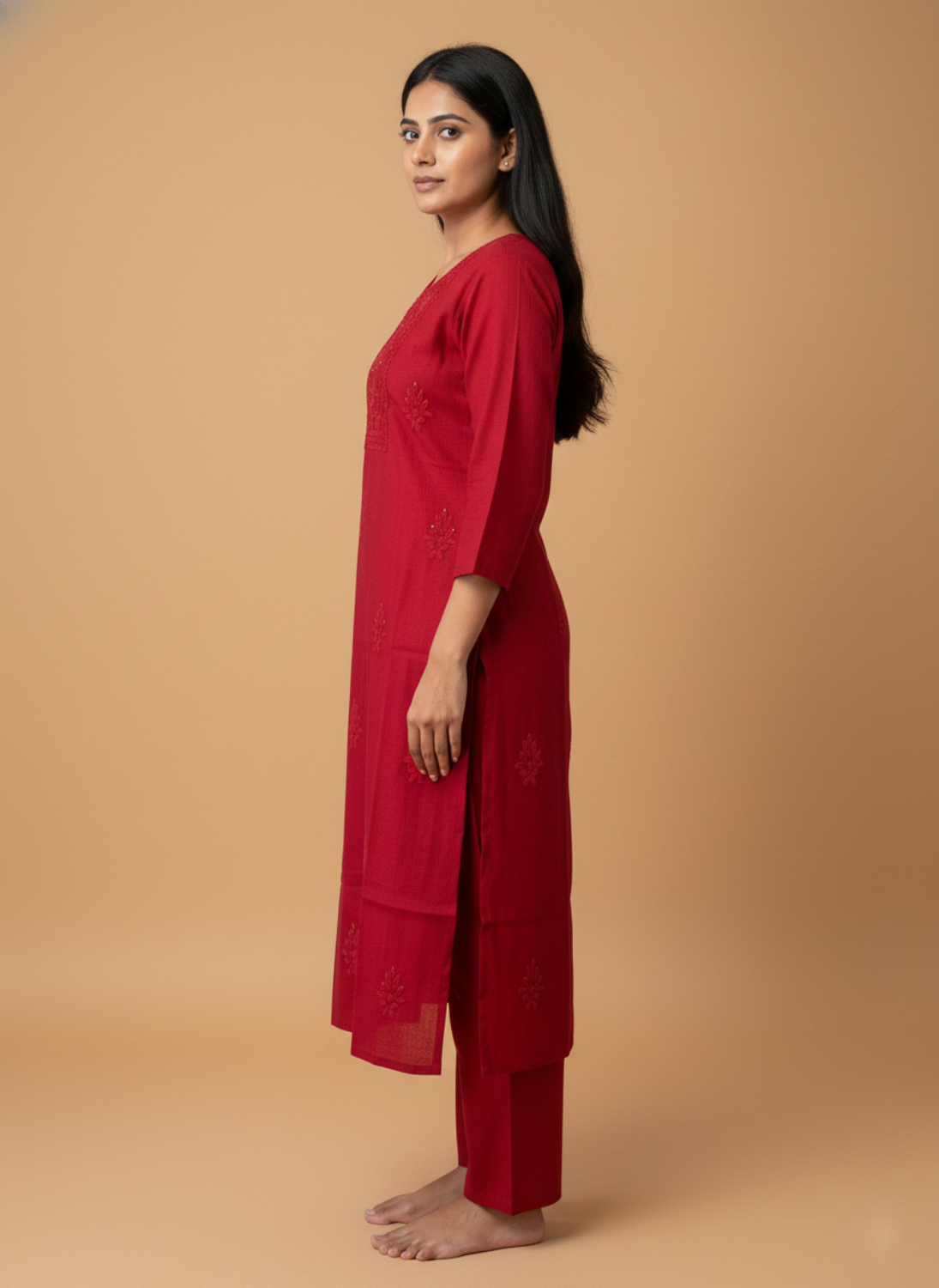 Timeless Elegance: Hand-Embroidered Chikankari Kurta Set